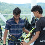 Safety checks before taking the leap at Jim Corbett bungee jumping site